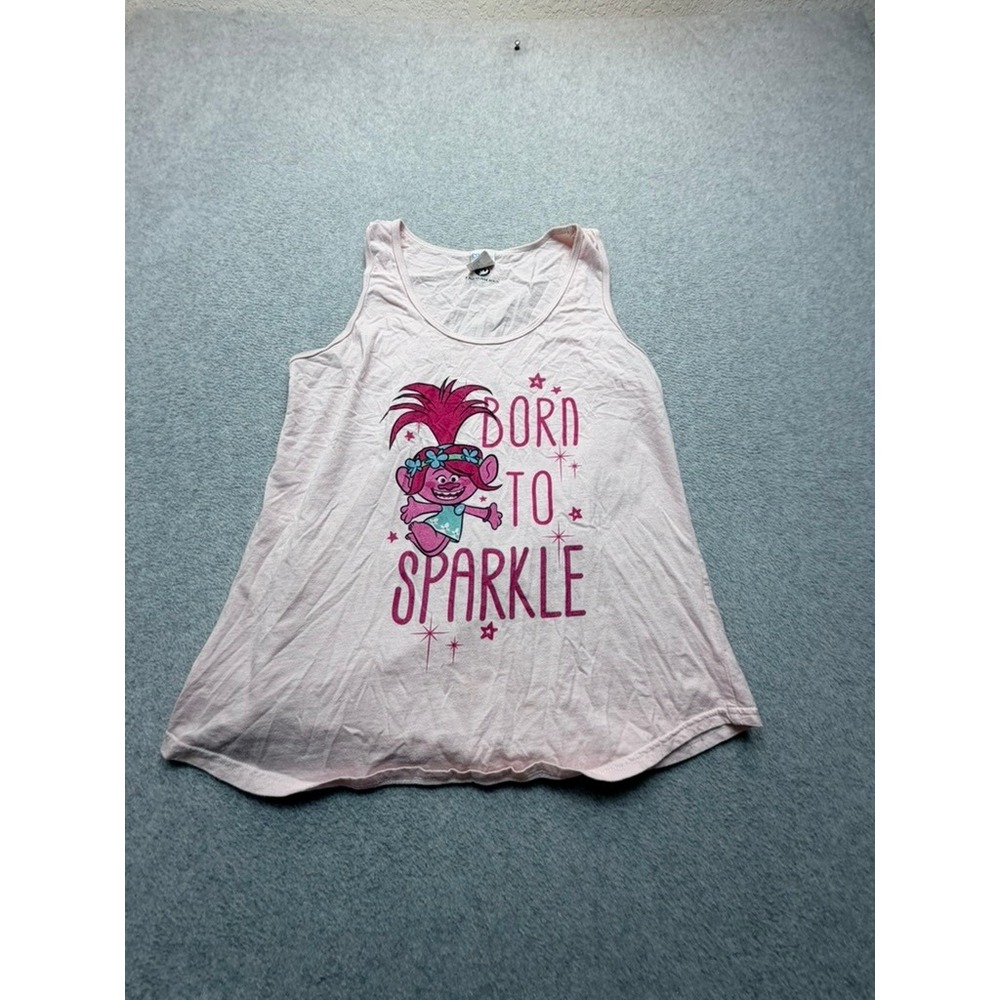 DreamWorks Trolls Poppy Born To Sparkle Pink Graphic Tank Top Girls XL 14/16